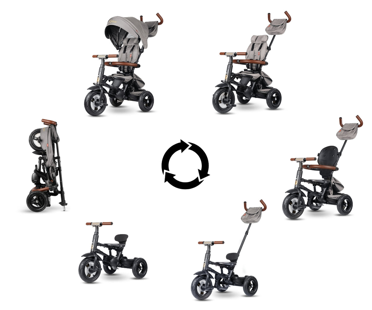 MILLY MALLY Qplay Rito Deluxe Rubber összecsukható tricikli – Szürke
