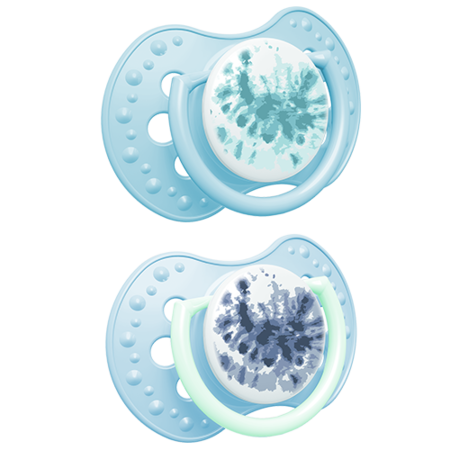 LOVI szilikon dinamikus cumi 18 hó+ 2 db Tie Dye kék fiú