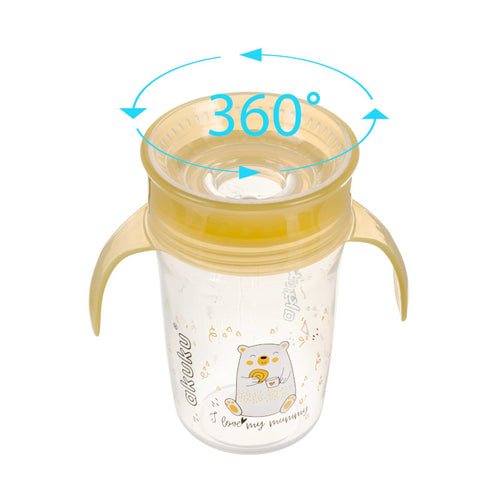 AKUKU 360°-os csepegésmentes tanulópohár – Világos színű, 240 ml