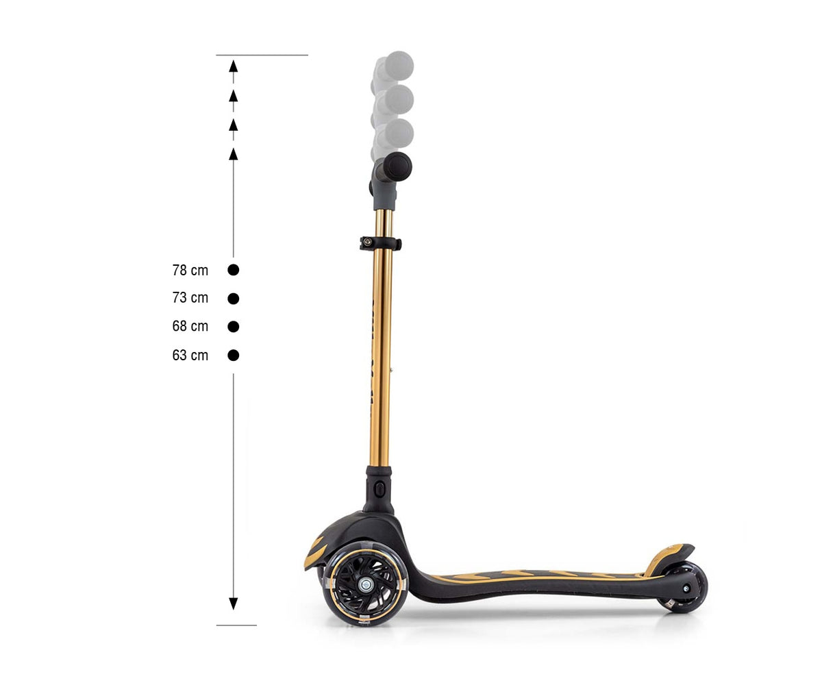 MILLY MALLY Boogie Scooter háromkerekű roller LED-es kerekekkel – Arany