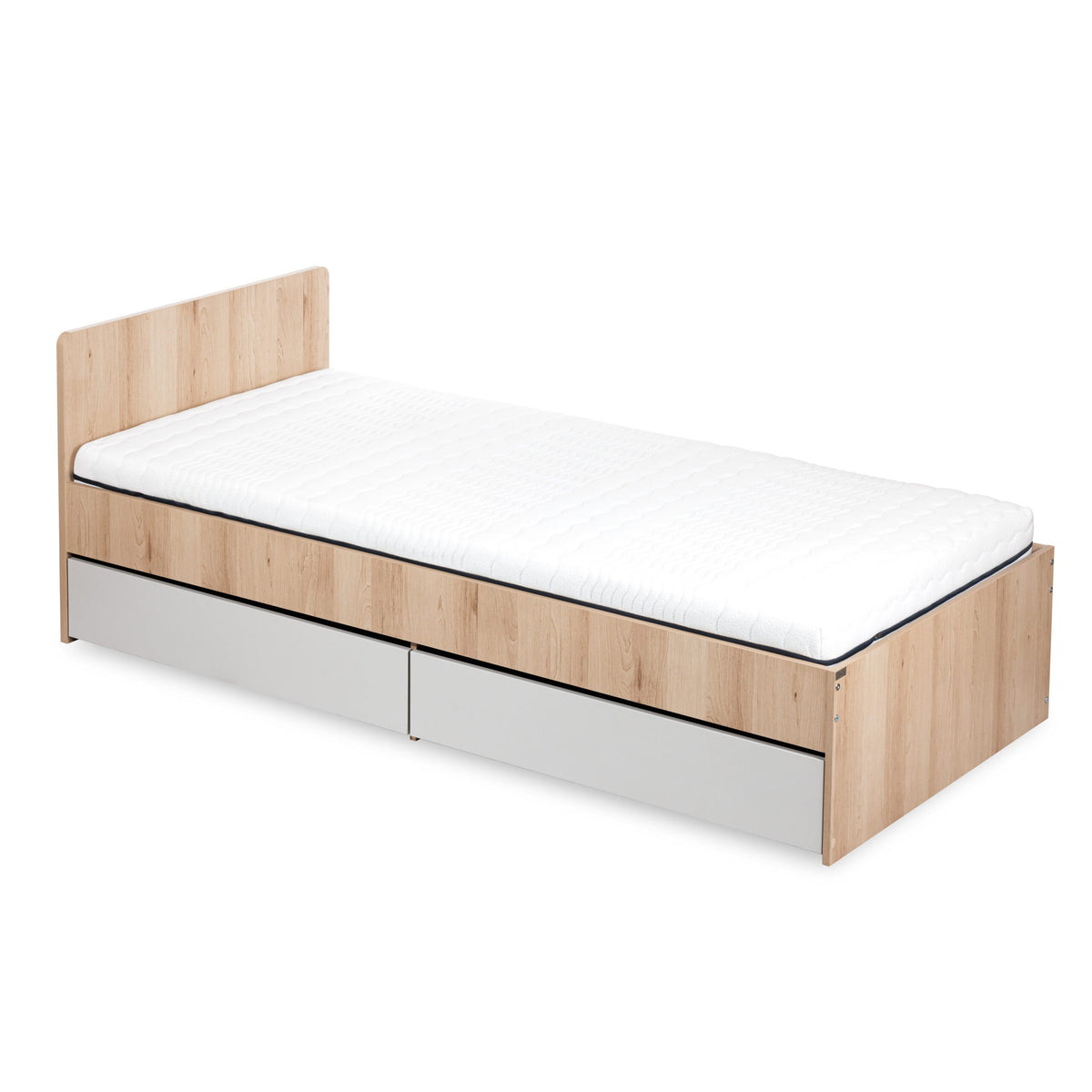 KLUPS Dalia ifjúsági ágy két fiókkal, 200 × 90 cm – bükk–szürke