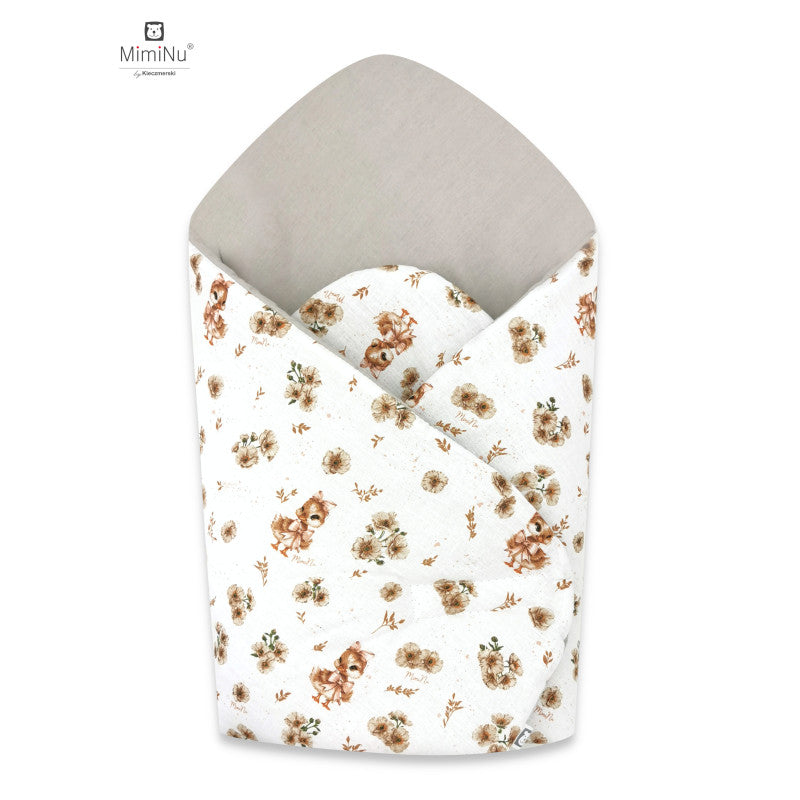 MIMINU Design pamut babapólya 75 × 75 cm – Bézs, kiskacsamintás
