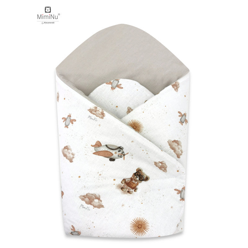 MIMINU Design pamut babapólya 75 × 75 cm – Bézs macimintás