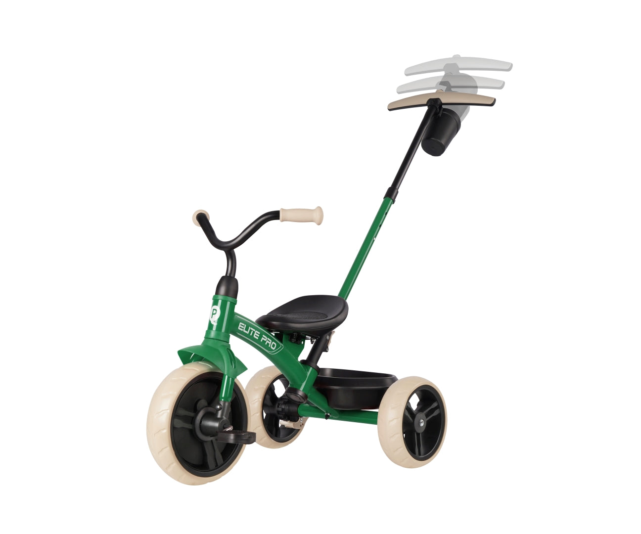 Milly Mally Qplay Elite Pro háromkerekű gyerek tricikli szülőkarral – Green