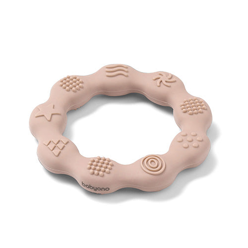 BabyOno RING szilikon rágóka – bézs