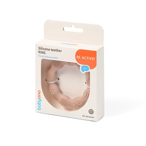 BabyOno RING szilikon rágóka – bézs