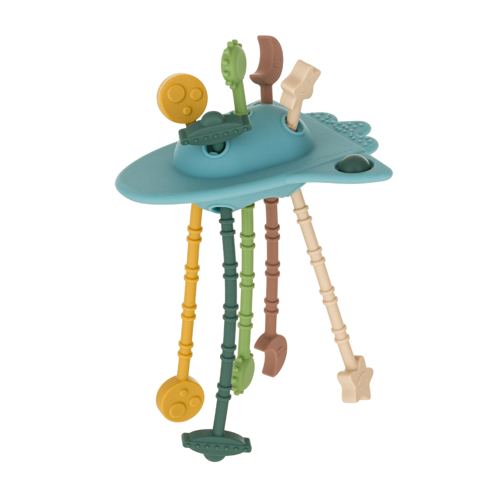 PETITE&MARS Crazy Rocket szilikon szenzoros játék és rágóka – Frosted – 10 hó+