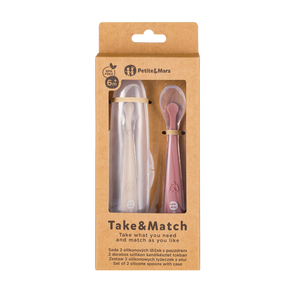Petite&Mars TAKE&MATCH szilikon kanál szett tárolótokkal – Sand & Rose
