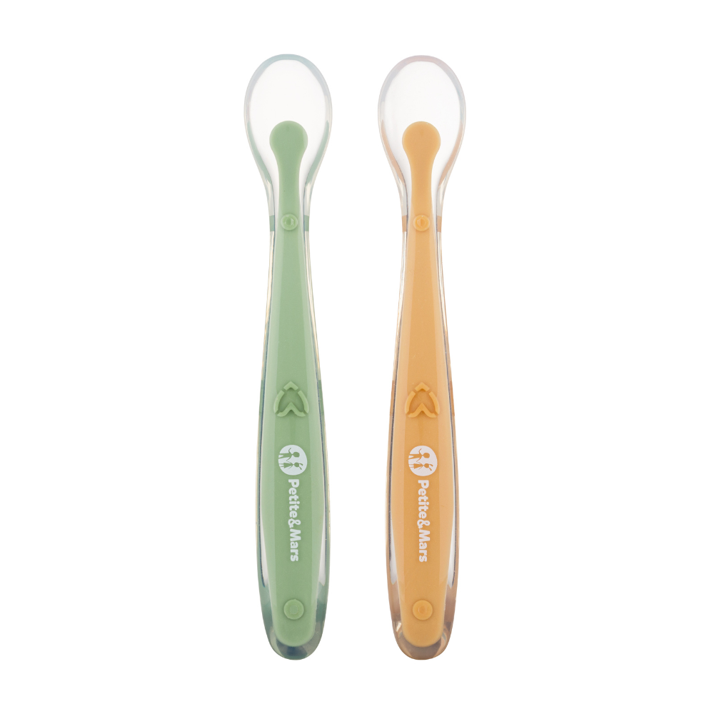 Petite&Mars TAKE&MATCH szilikon kanál szett tárolótokkal – Pea & Ochre