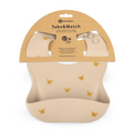 PETITE&MARS TAKE&MATCH szilikon előke zsebbel – Sand Butterflies – 6 hó+
