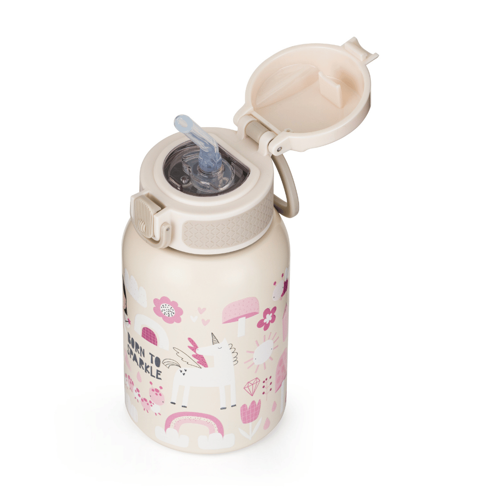 PETITE&MARS rozsdamentes acél termoszkulacs szívószállal 350 ml