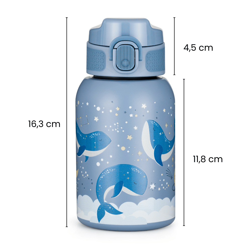 PETITE&MARS rozsdamentes acél termoszkulacs szívószállal 350 ml
