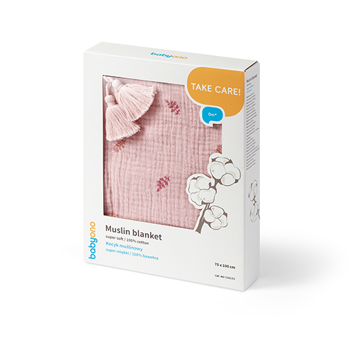 BabyOno muszlin babatakaró – Rózsaszín