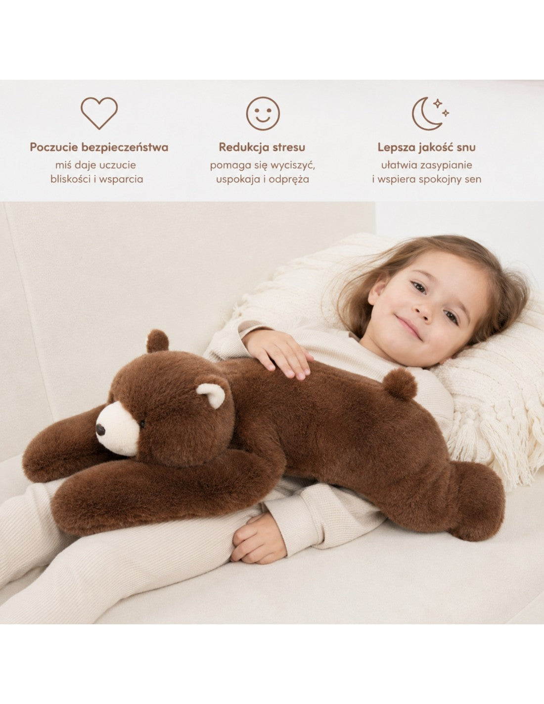 WOOPIE stresszoldó súlyozott plüss mackó – 65 cm, 1,5 kg