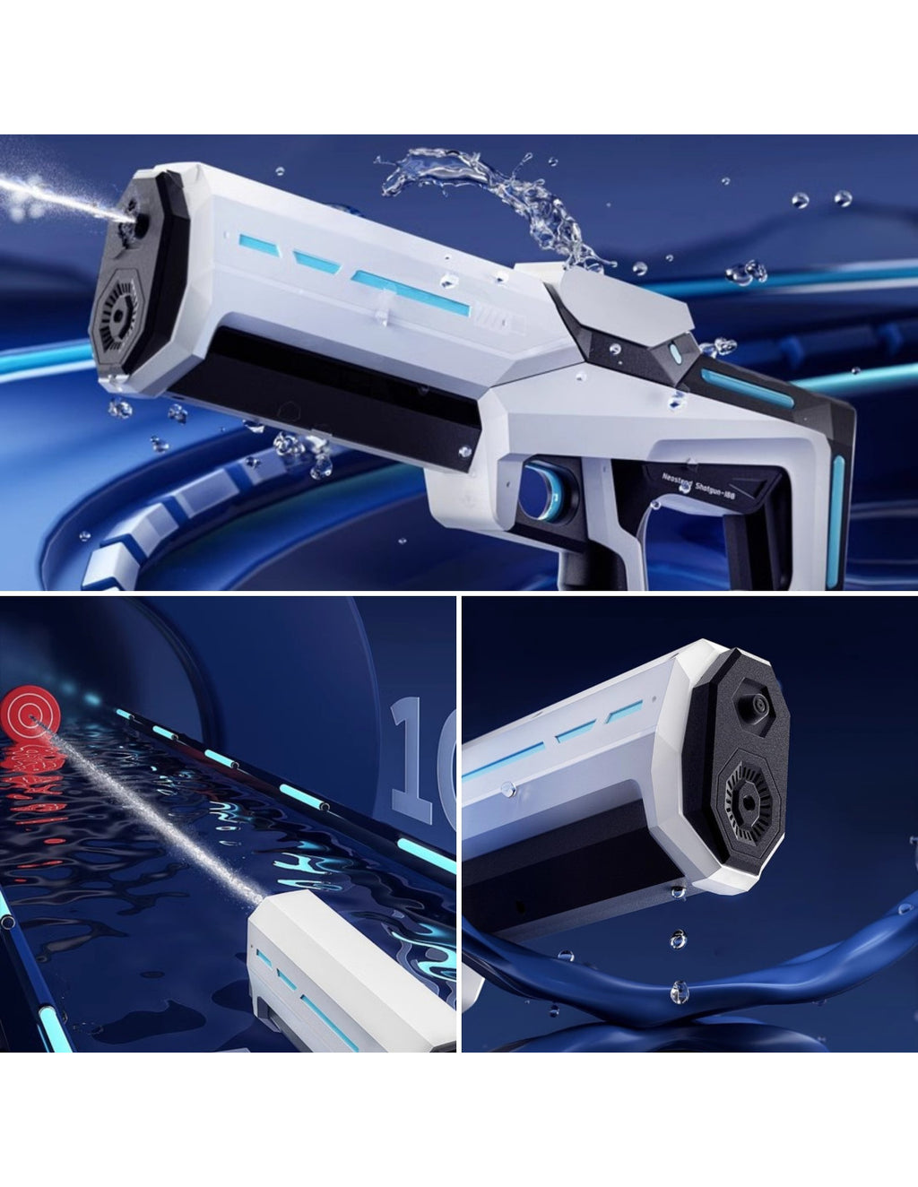 WOOPIE Elektromos vízipisztoly automatikus vízsugárral, USB-töltéssel – 43 cm