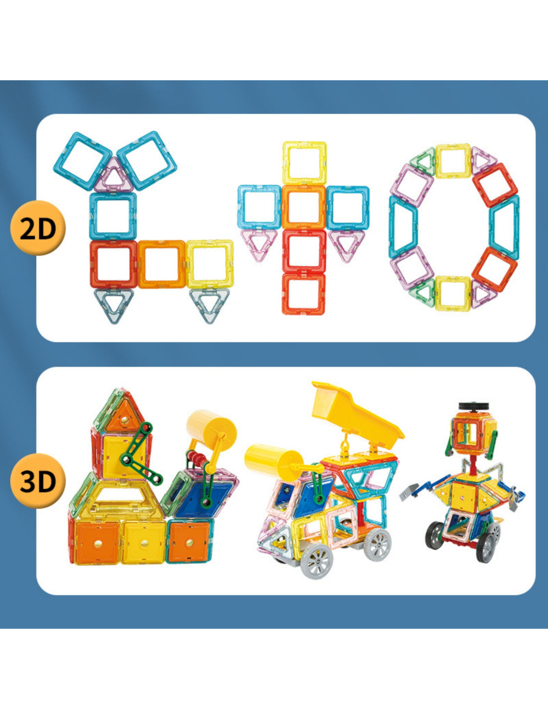 WOOPIE 3D mágneses építőjáték munkagépekkel és járművekkel – 80 részes