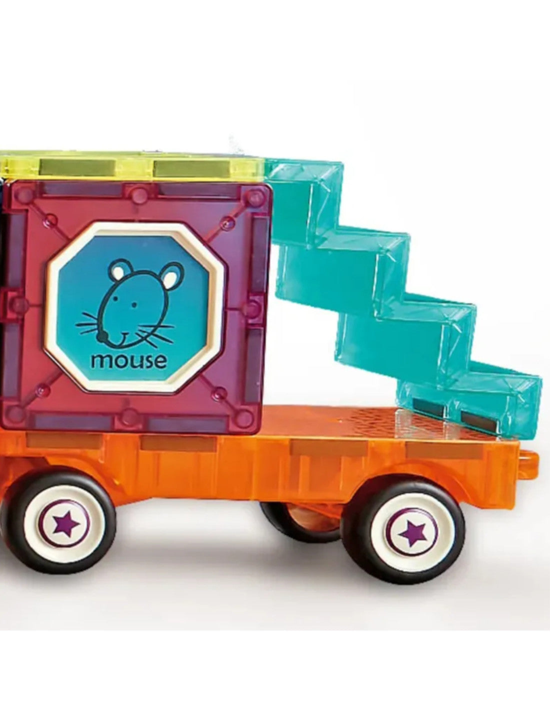 WOOPIE 3D mágneses építőjáték vonatépítő készlet kerekes elemekkel és figurákkal – 71 részes