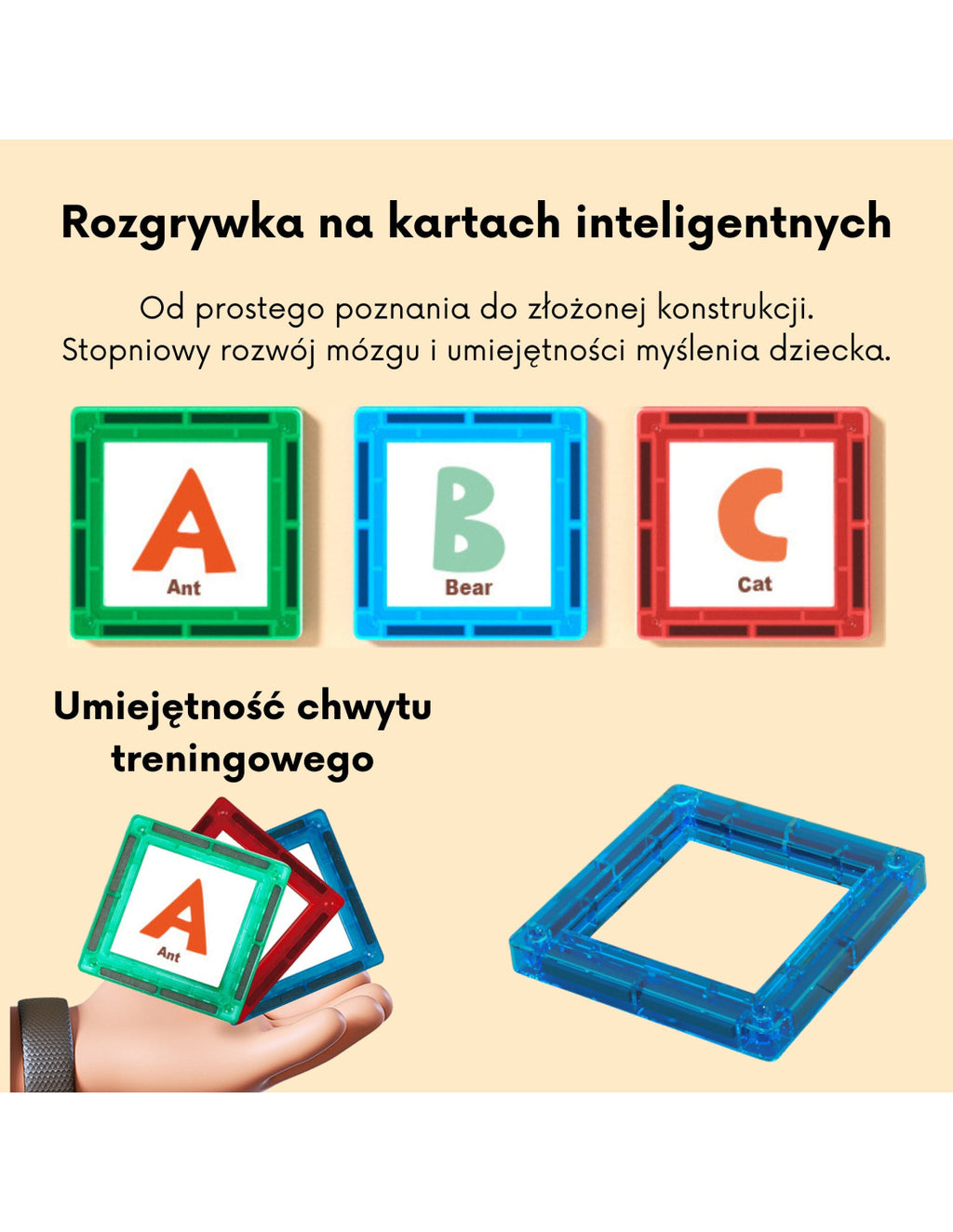 WOOPIE Betűtanuló mágneses építőjáték – 70 részes
