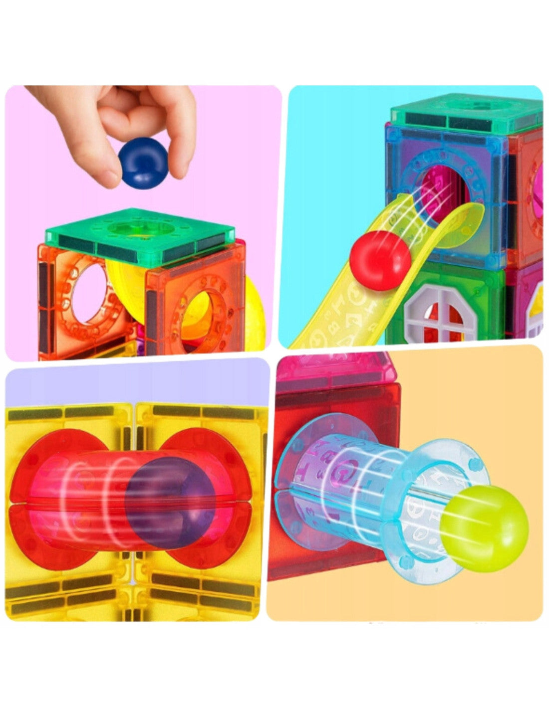 WOOPIE 3D mágneses golyópálya építőjáték – 42 részes