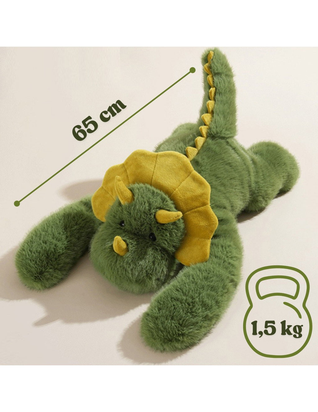 WOOPIE stresszoldó súlyozott plüss dinoszaurusz – 65 cm, 1,5 kg