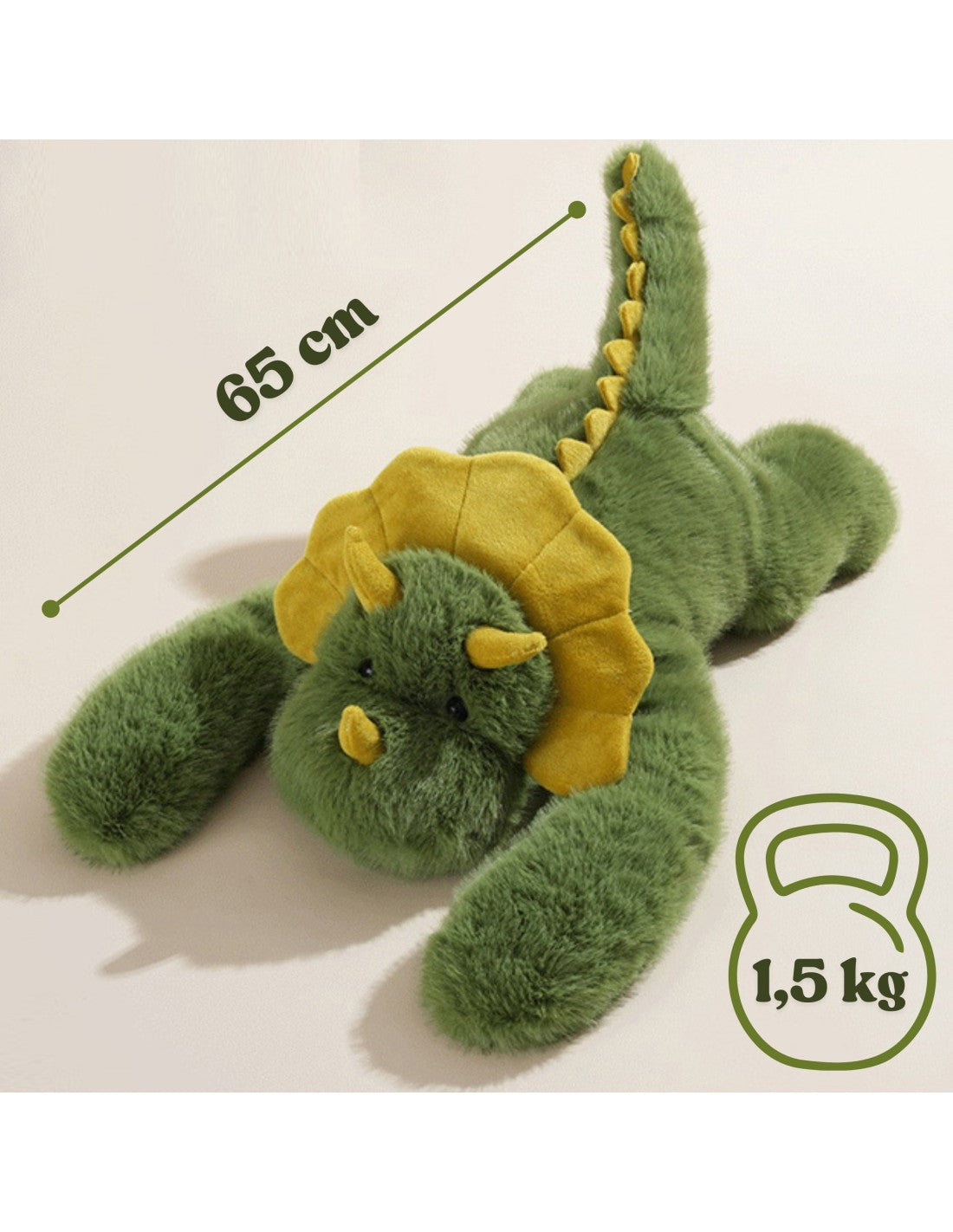 WOOPIE stresszoldó súlyozott plüss dinoszaurusz – 65 cm, 1,5 kg