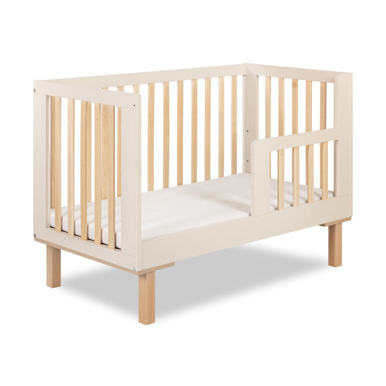KLUPS Laura II átalakítható babaágy leesésgátlóval, 120 × 60 cm – pezsgő–bükk