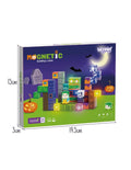 WOOPIE Halloween mágneses építőkocka készlet világító LED-elemekkel – 63 db