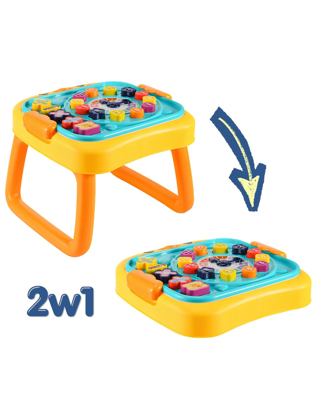 WOOPIE 3 az 1-ben készségfejlesztő játékasztal szerelőműhellyel, rajztáblával és logikai játékokkal