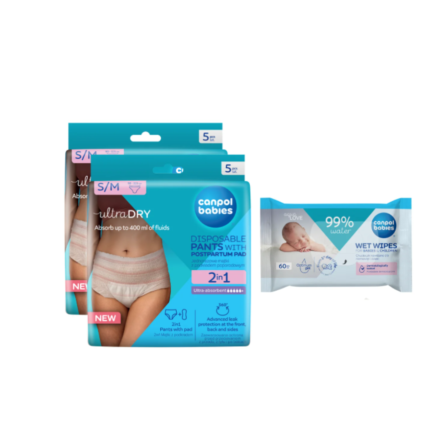 Canpol babies szülés utáni bugyi S/M+nedves törlőkendő 60 db gratis