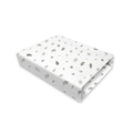MIMINU gumis pamut muszlin babakocsi- és mózeskosárlepedő 80 × 35 cm – Bézs, levélmintás
