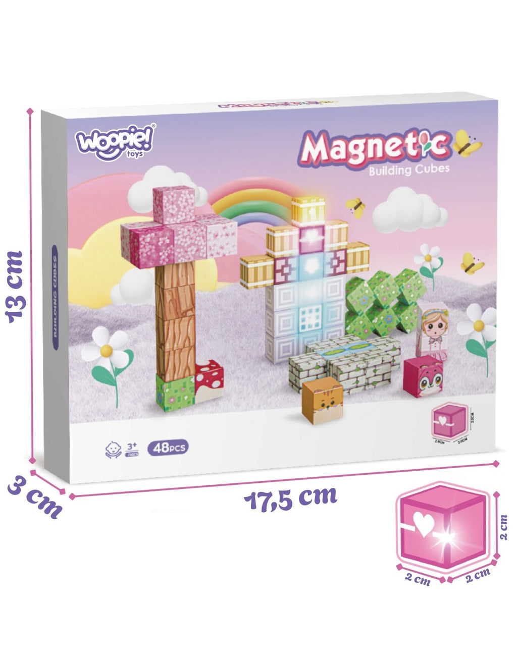 WOOPIE világító mágneses építőkocka készlet – 48 db