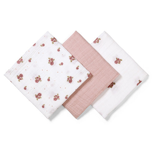 BabyOno extra puha kétrétegű muszlin textilpelenka 70 × 70 cm, 3 db – Rózsaszín