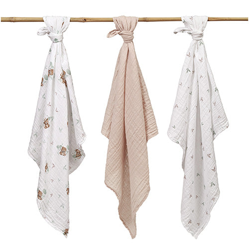 BabyOno extra puha kétrétegű muszlin textilpelenka 70 × 70 cm, 3 db – Bézs