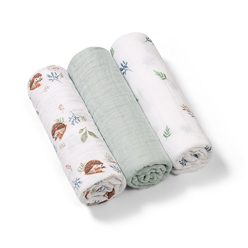 BabyOno extra puha muszlin textilpelenka 70 × 70 cm, 3 db – Mentazöld