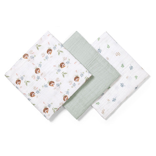 BabyOno extra puha muszlin textilpelenka 70 × 70 cm, 3 db – Mentazöld