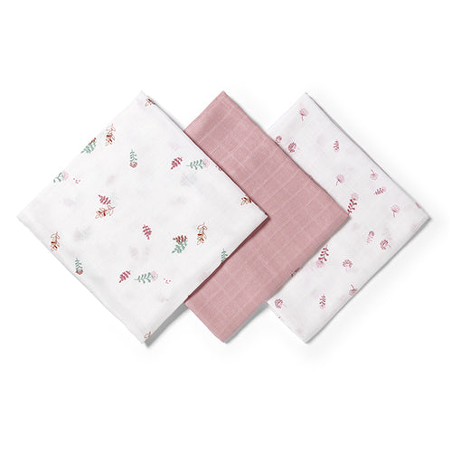 BabyOno extra puha muszlin textilpelenka 70 × 70 cm, 3 db – Rózsaszín