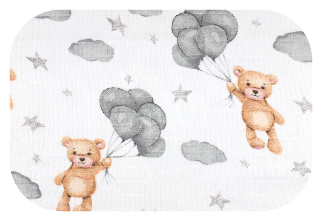 EGA KIDS mintás textilpelenka-mackó lufikkal- 70x80 cm
