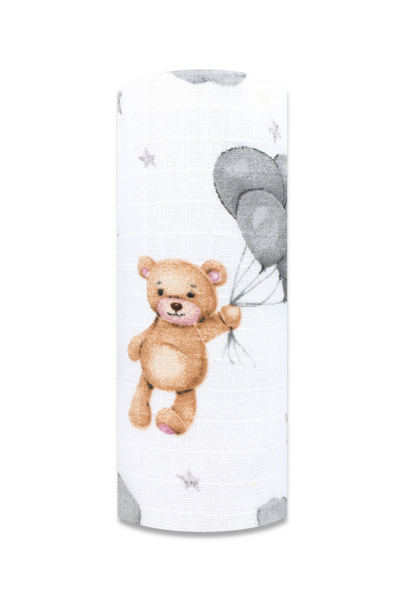 EGA KIDS mintás textilpelenka-mackó lufikkal- 70x80 cm