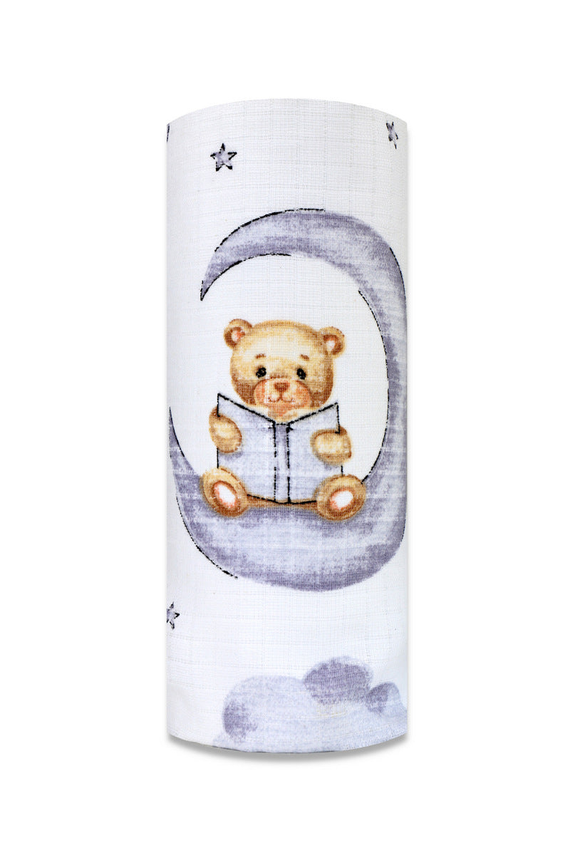 EGA KIDS mintás textilpelenka-mackó könyvvel és holddal- 70x80 cm