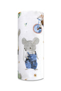 EGA KIDS mintás textilpelenka-szürke egér biciklivel- 70x80 cm