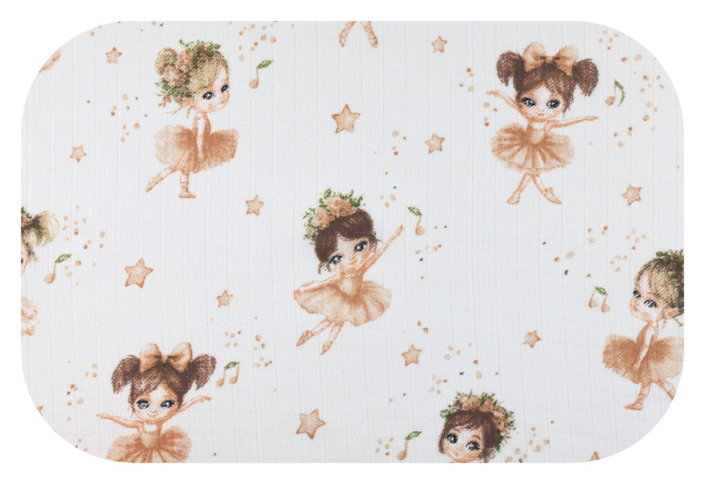 EGA KIDS mintás textilpelenka-édes balerinák bézs- 70x80 cm