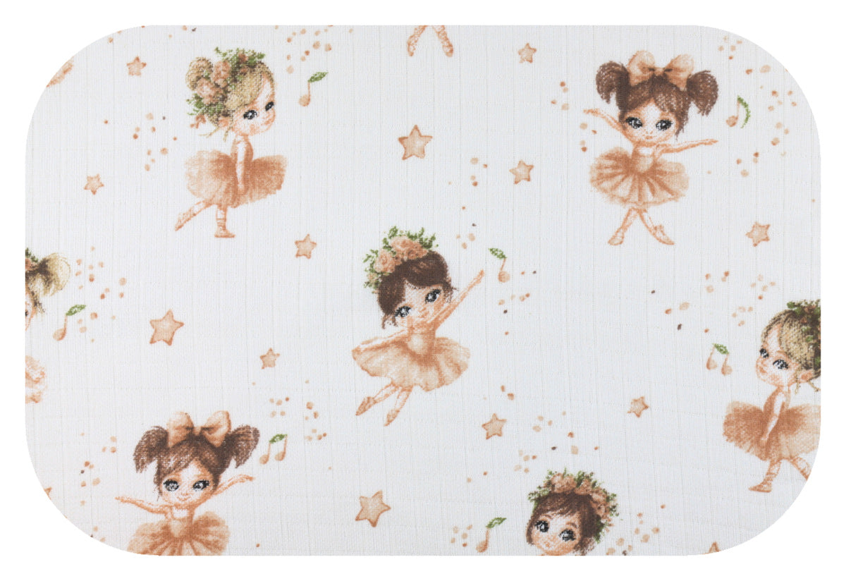 EGA KIDS mintás textilpelenka-édes balerinák bézs- 70x80 cm