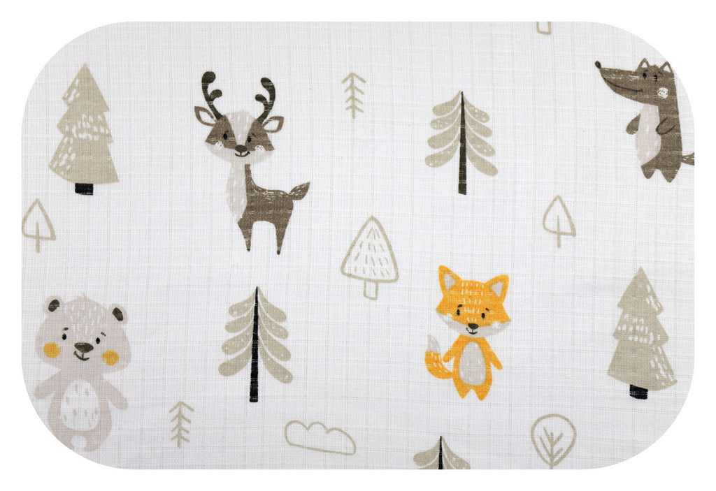 EGA KIDS bézs erdő mintás pamut textilpelenka- 70x80 cm