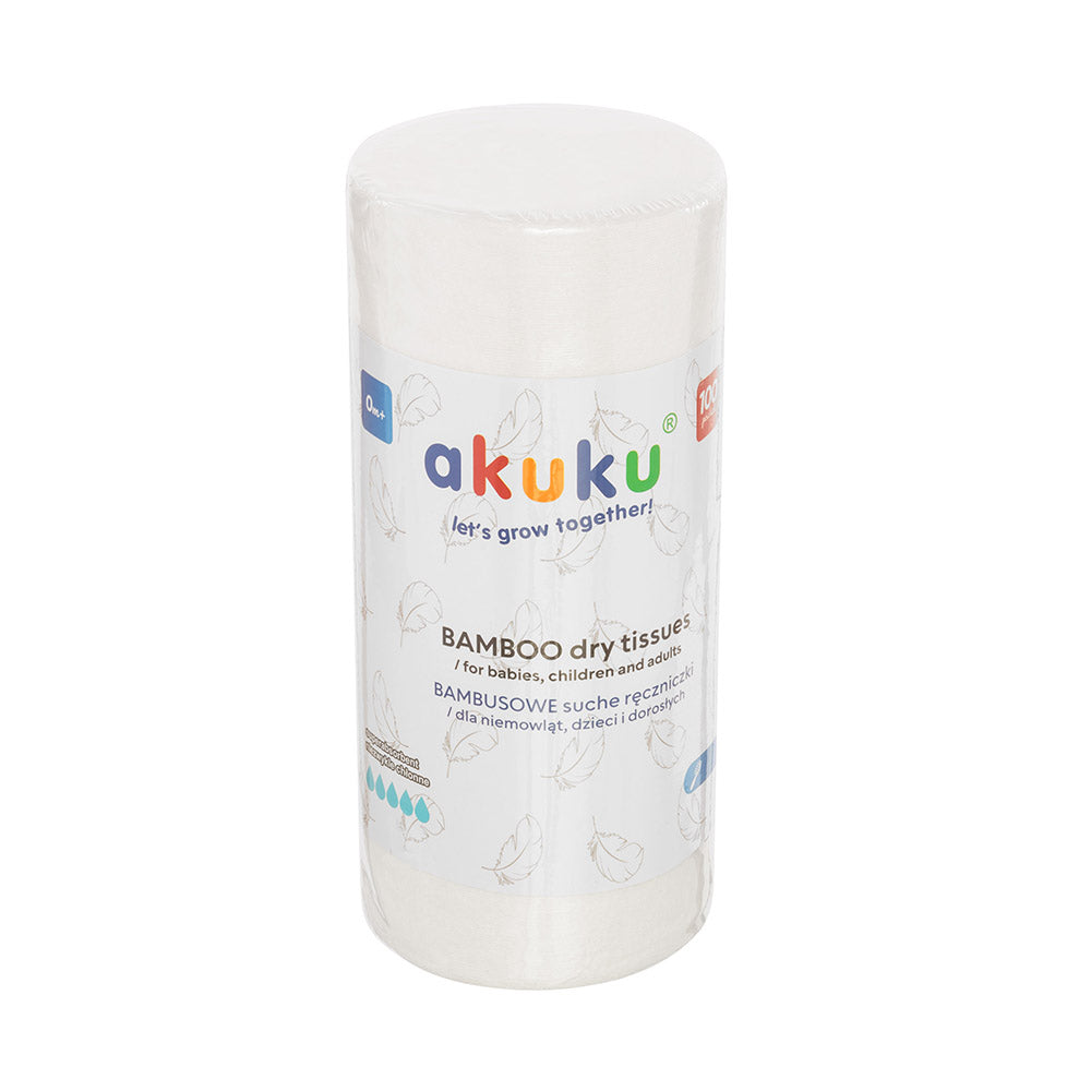 AKUKU eldobható bambusz törlőkendő babáknak – 18 × 25 cm, 100 db
