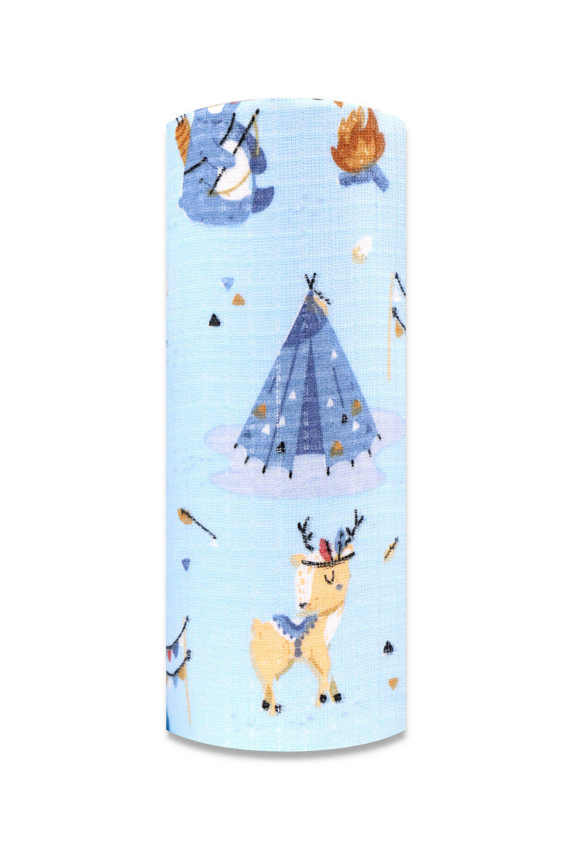 EGA KIDS mintás textilpelenka-kék tábor- 70x80 cm