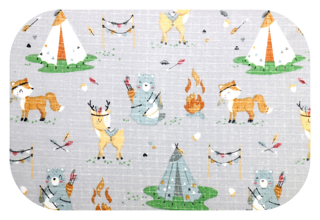 EGA KIDS mintás textilpelenka-szürke tábor- 70x80 cm