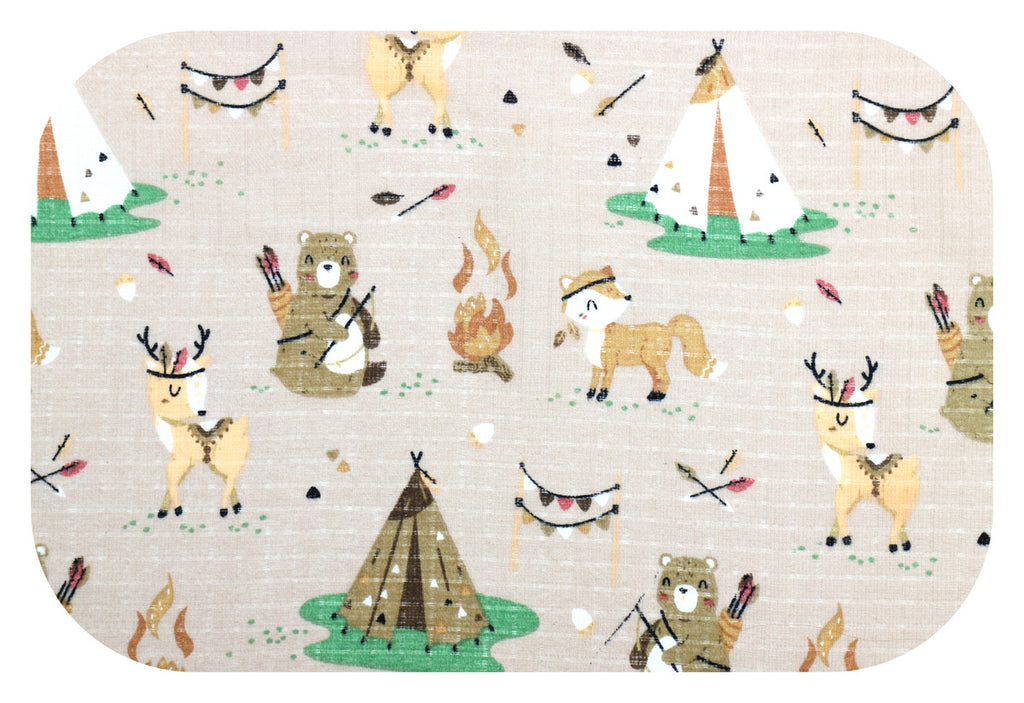 EGA KIDS mintás textilpelenka-bézs tábor- 70x80 cm