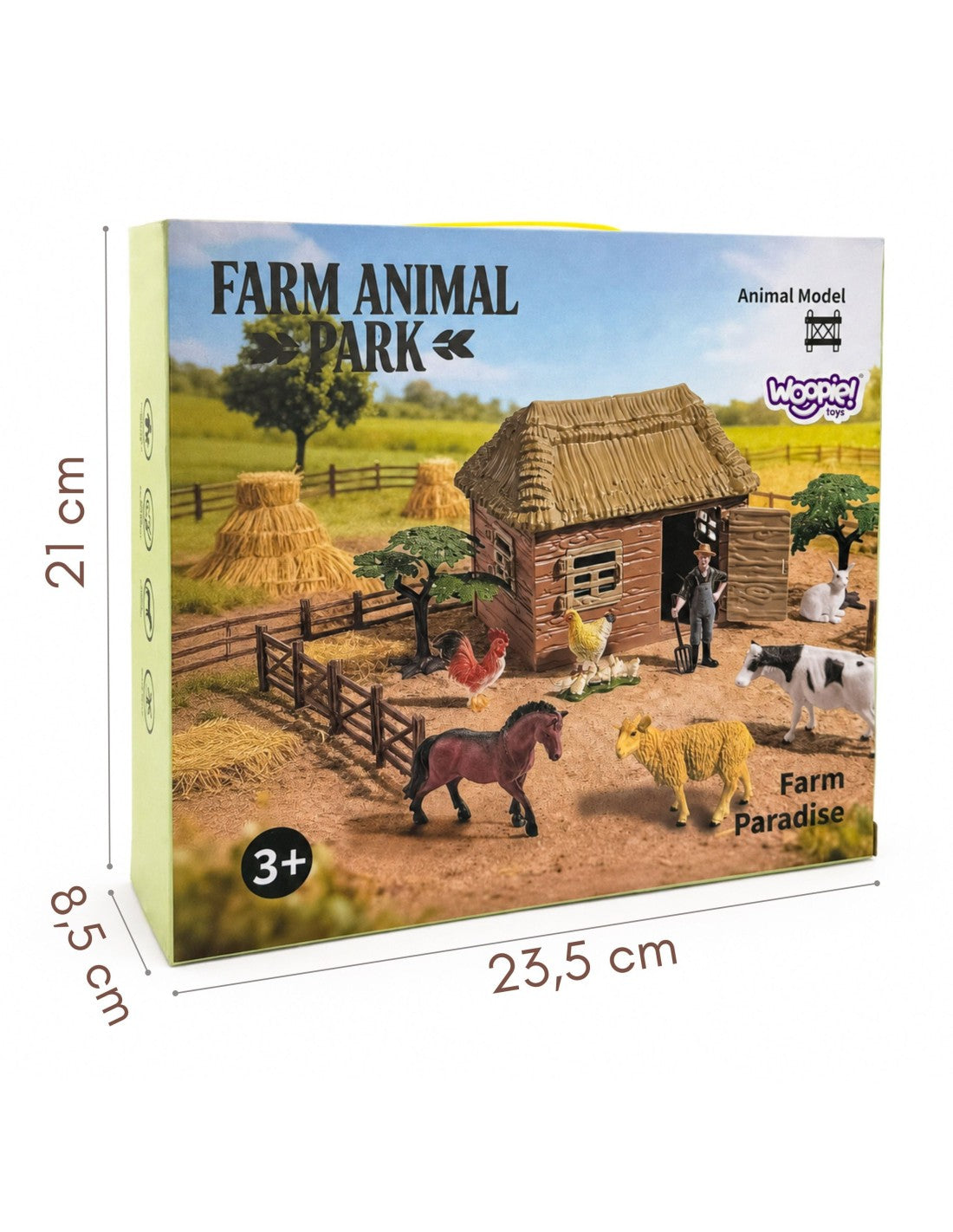 WOOPIE Farm állatfigurákkal, gazdával és építhető házikóval – 37 részes játék készlet