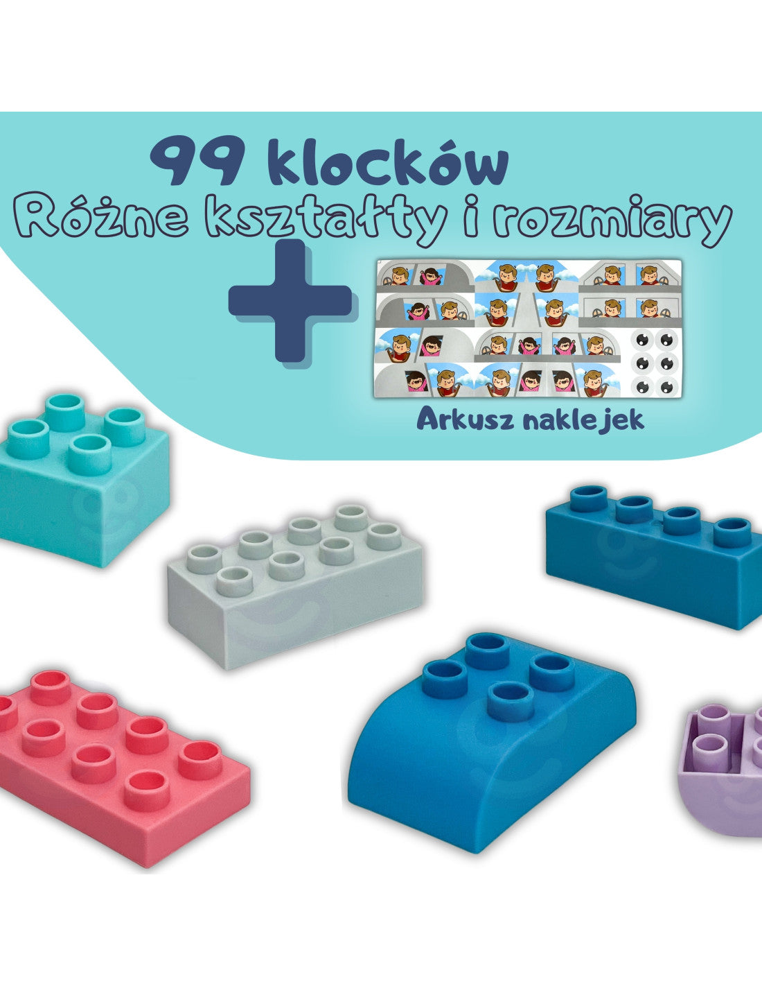 WOOPIE Soft Blocks puha építőkocka készlet tárolódobozzal – 99 részes