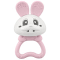 Mombella Bunny 2 az 1-ben szilikon rágóka és csörgő – Rózsaszín, 3 hó+
